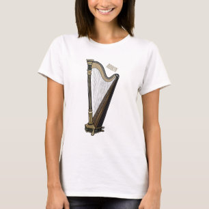 T-shirt Illustration de dessin animé sur la harpe