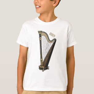 T-shirt Illustration de dessin animé sur la harpe