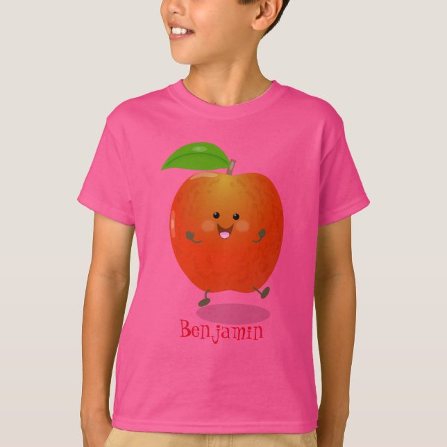T-shirt Illustration de dessin animé sur la pomme de danse (Devant)