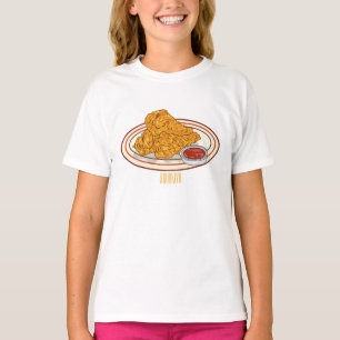 T-shirt Illustration de dessin animé sur le poulet frit