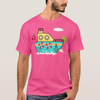 T-shirt Illustration de dessin de bateau