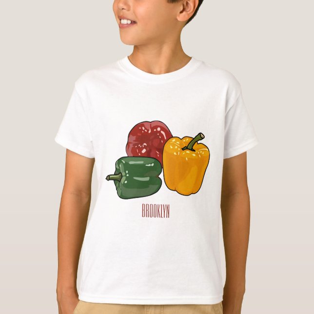 T-shirt Illustration de dessin de Capsicum (Devant)