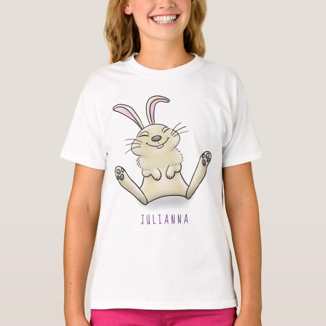 T-shirt Illustration de dessin de lapin lapin mou (Devant)