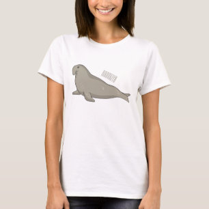T-shirt Illustration de dessin de phoque éléphant