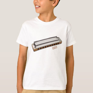 T-shirt Illustration de dessin d'Harmonica