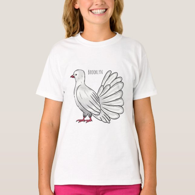 T-shirt Illustration de dessin d'oiseau pigeon sauvage (Devant)
