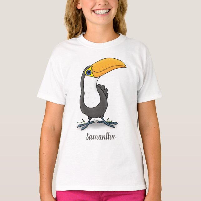 T-shirt Illustration de dessin humoristique du toucan joye (Devant)