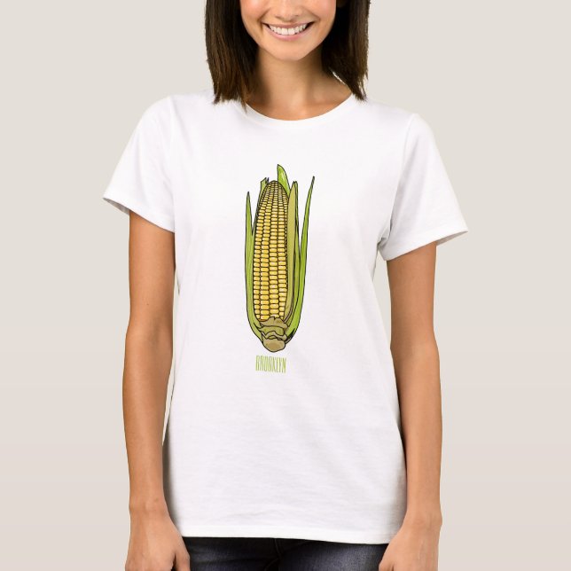 T-shirt Illustration de dessin sur le maïs (Devant)