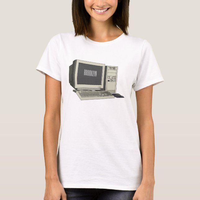 T-shirt Illustration de dessin sur ordinateur (Devant)