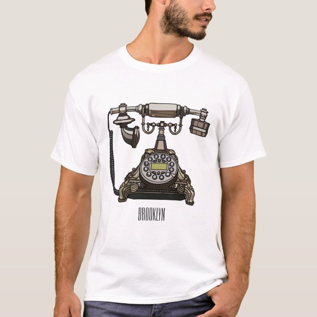 T-shirt Illustration de dessin téléphonique (Devant)