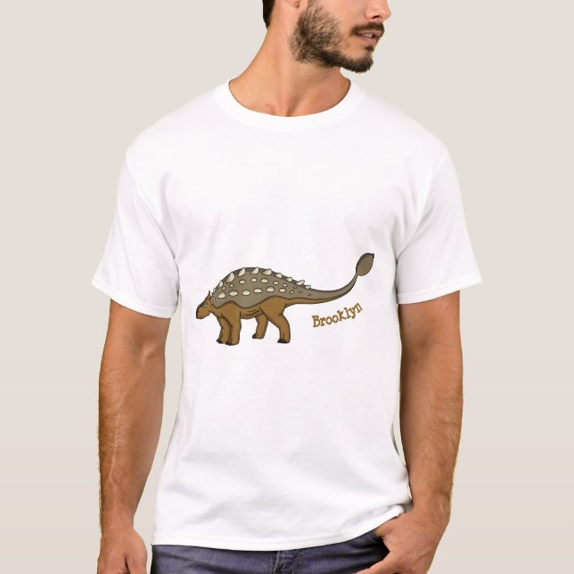 T-shirt Illustration de dinosaure blindé Ankylosaurus (Devant)