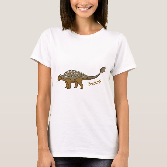 T-shirt Illustration de dinosaure blindé Ankylosaurus (Devant)