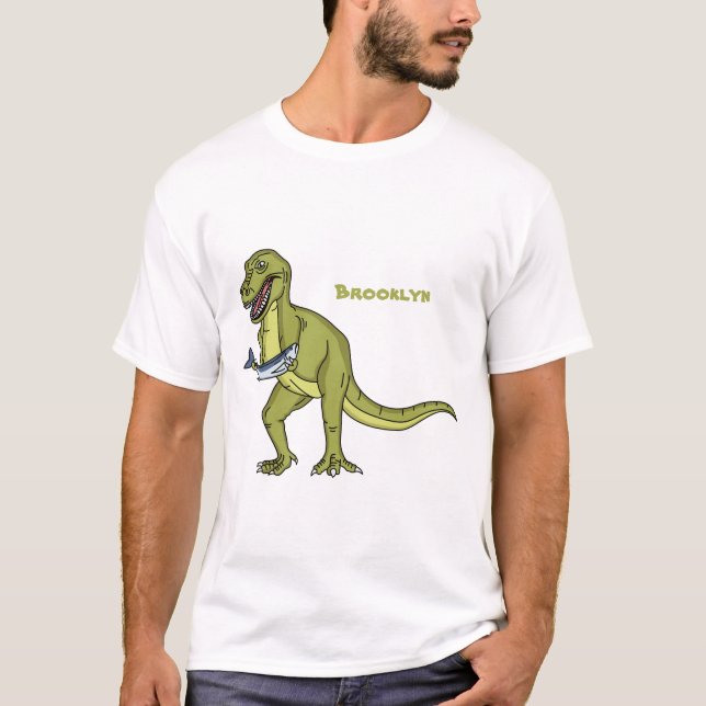 T-shirt Illustration de dinosaure T rex drôle (Devant)