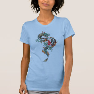 T-shirt Illustration de dragon de style oriental