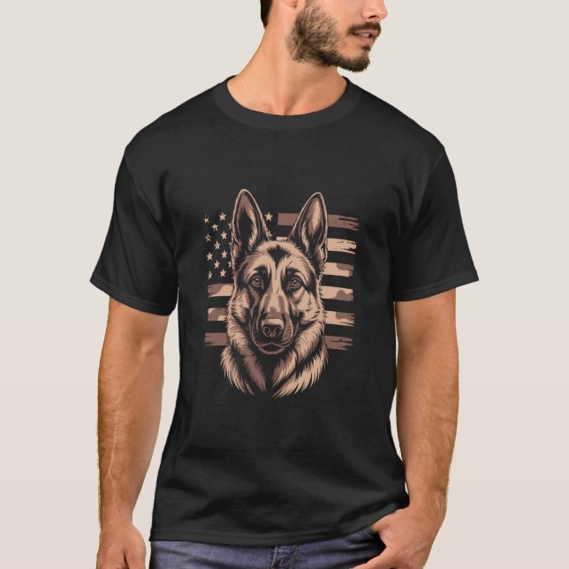 T-shirt Illustration de drapeau graphique patriotique gras (Devant)