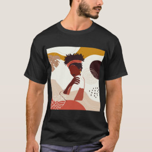 T-shirt Illustration de femme noire, Portrait