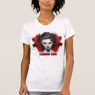 T-shirt Illustration de femme rage noire féminine