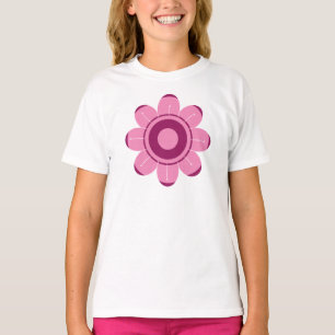 T-shirt Illustration de fleur rose abstraite