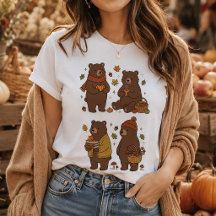Illustration de forêt Cottagecore avec ours d'auto