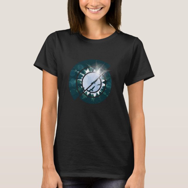T-shirt Illustration de forêt géométrique abstraite avec d (Devant)