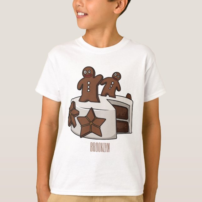 T-shirt Illustration de gâteau de pain d'épices (Devant)