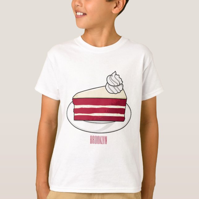 T-shirt Illustration de gâteau en velours rouge (Devant)