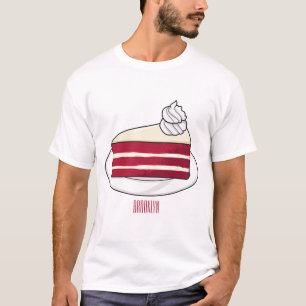 T-shirt Illustration de gâteau en velours rouge