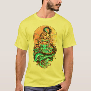 T-shirt Illustration de Geisha Queen orange et noir