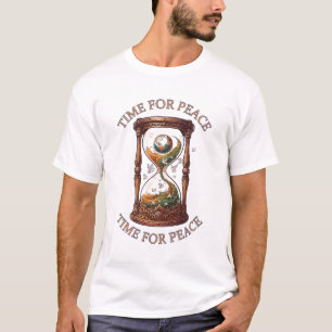 T-shirt Illustration de globe de verre de l'heure surréali