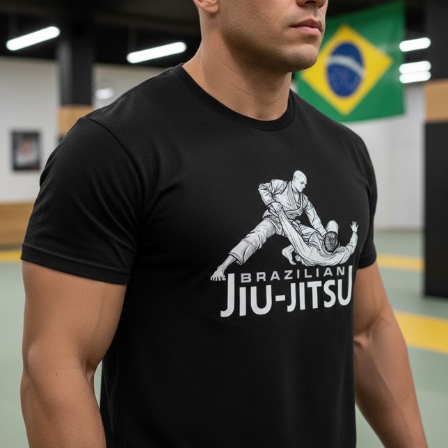 T-shirt Illustration de Grappling de Jiu-Jitsu Brésilien (Créateur téléchargé)
