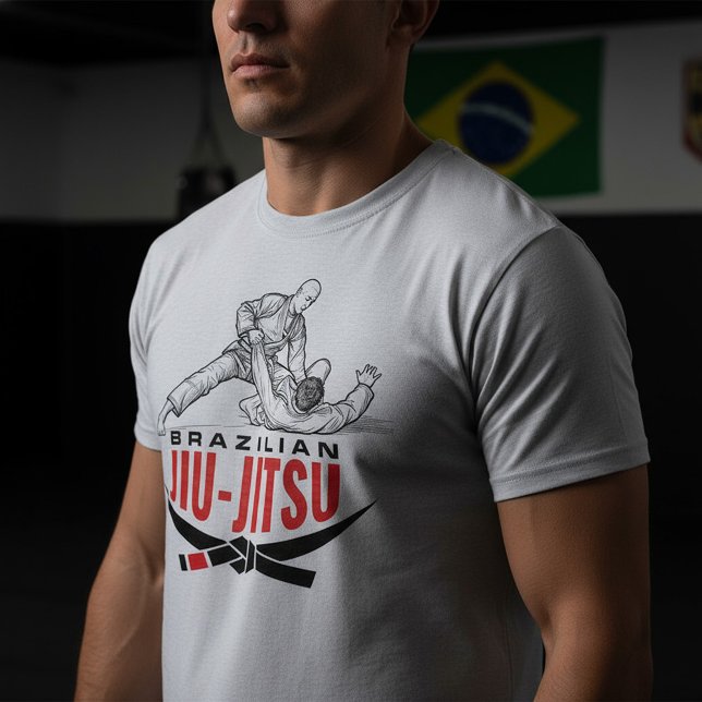 T-shirt Illustration de Grappling de Jiu-Jitsu Brésilien (Créateur téléchargé)