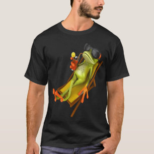 T-shirt illustration de grenouille relaxante design premiu