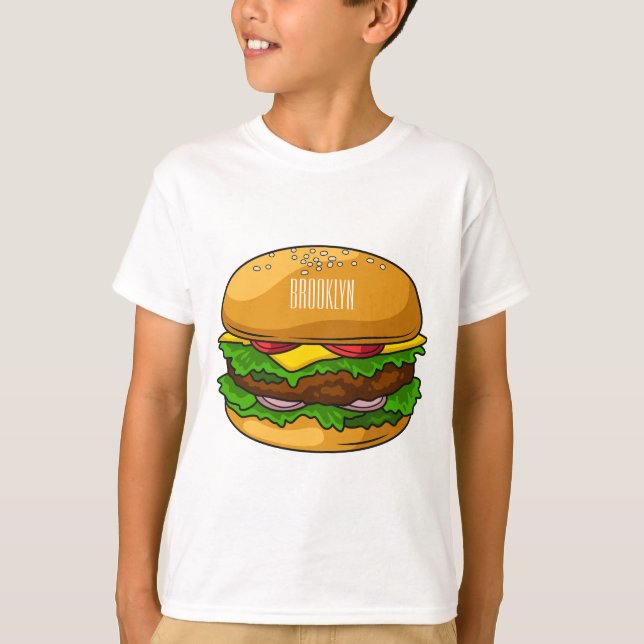 T-shirt Illustration de Hamburger (Devant)