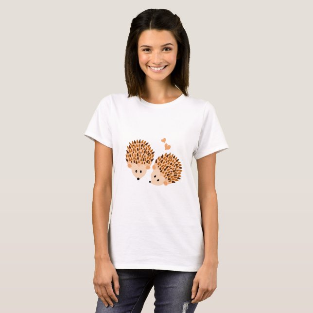 T-shirt Illustration de hérissons (Devant entier)