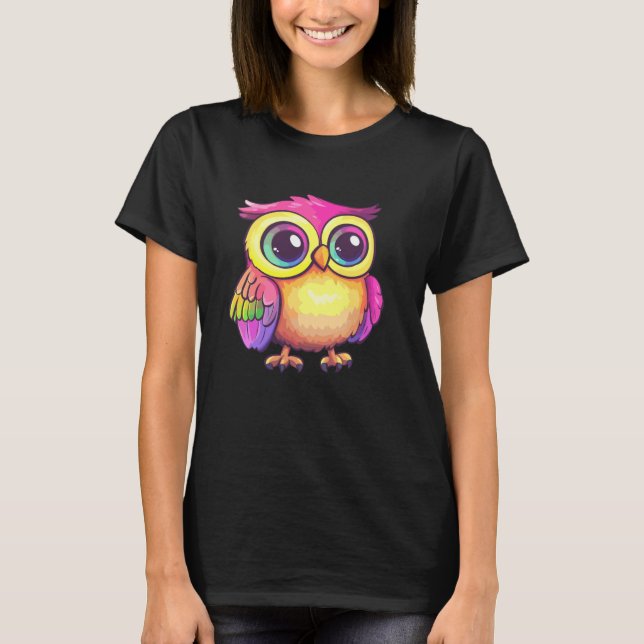 T-shirt Illustration de hibou vibrant (Devant)