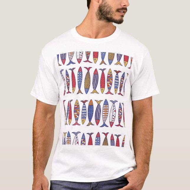 T-shirt Illustration de jolis poissons : fond transparent  (Devant)