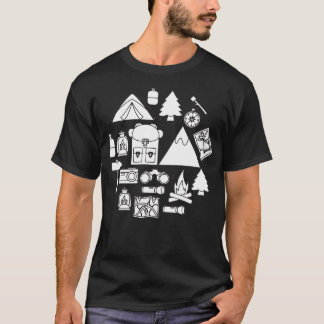 T-shirt Illustration de la boîte à outils Camping vintage