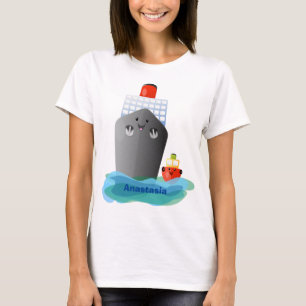 T-shirt Illustration de la caricature de remorqueur de paq