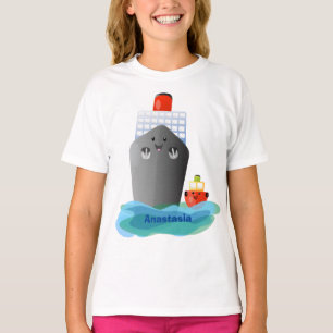 T-shirt Illustration de la caricature de remorqueur de paq