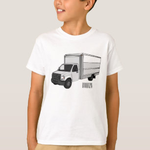 T-shirt Illustration de la caricature du camion-boîte