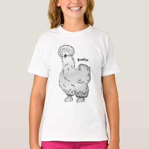 T-shirt Illustration de la caricature du poulet Silkie