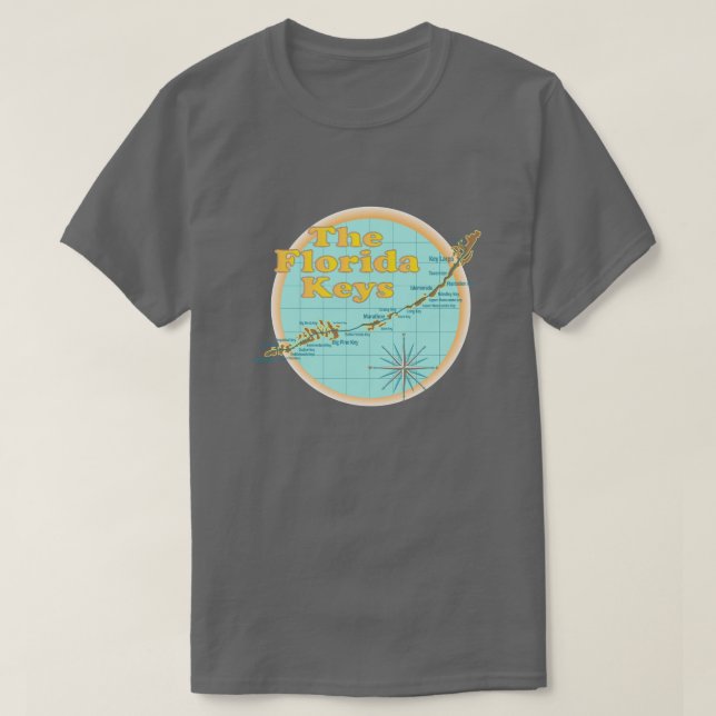 T-shirt Illustration de la carte Florida Keys (Design devant)