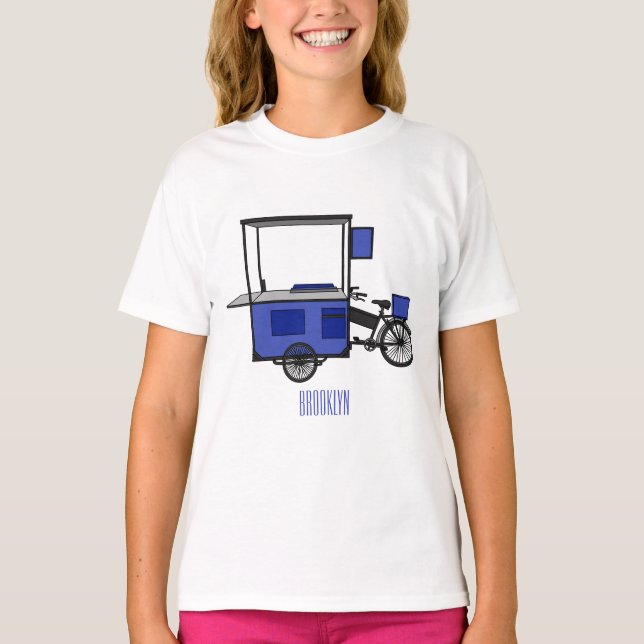 T-shirt Illustration de la charrette alimentaire (Devant)