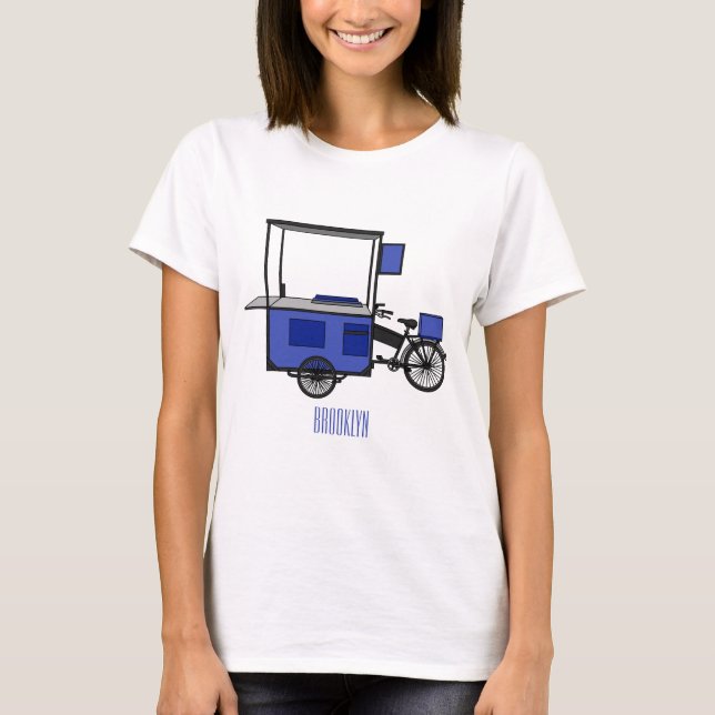 T-shirt Illustration de la charrette alimentaire (Devant)