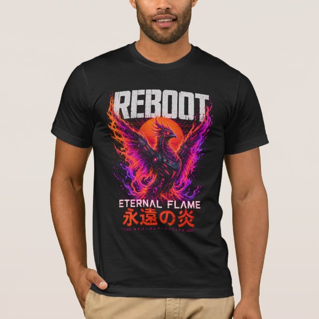 T-shirt Illustration de la Flamme Éternelle – Phénix de Fe (Devant)