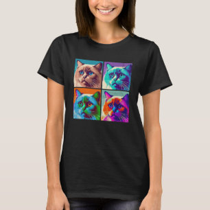 T-shirt Illustration de la flûte de chat Birman Femmes ani