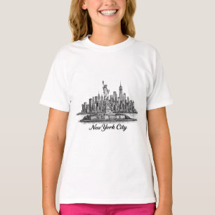 T-shirt Illustration de la ligne d'horizon de la ville de