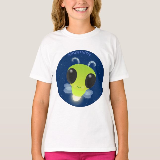 T-shirt Illustration de la luciole vert mou (Devant)