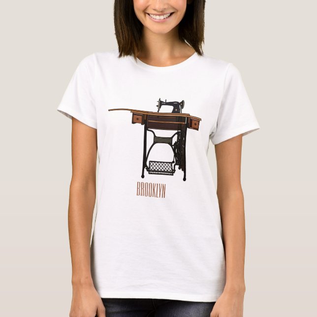 T-shirt Illustration de la machine à coudre (Devant)