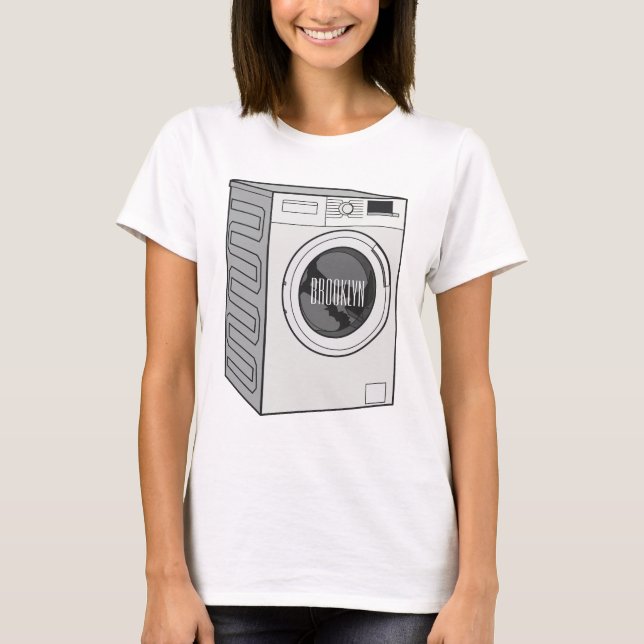 T-shirt Illustration de la machine à laver (Devant)